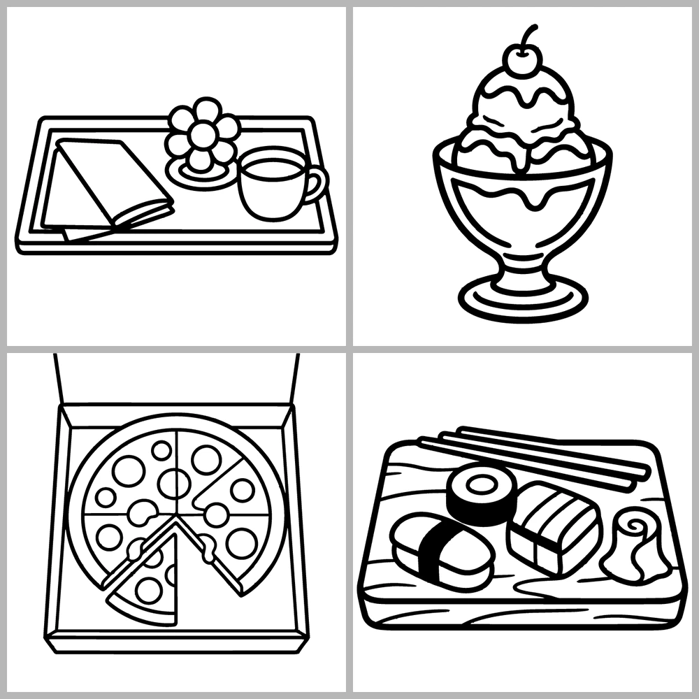 Cozy Kitchen and Food Coloring Book