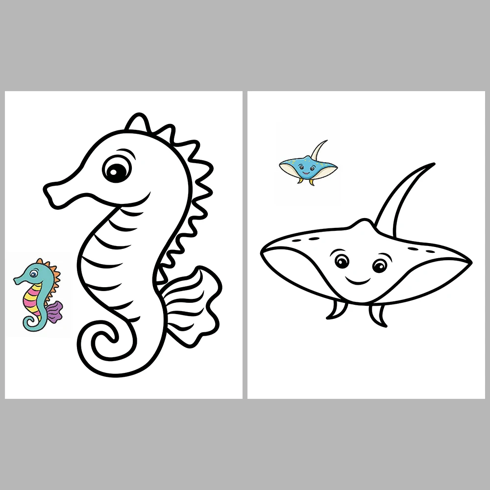 Ocean Animal Coloring Pages – With Reference Images