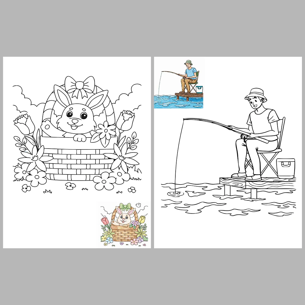 Mixed coloring pages – With Reference Images