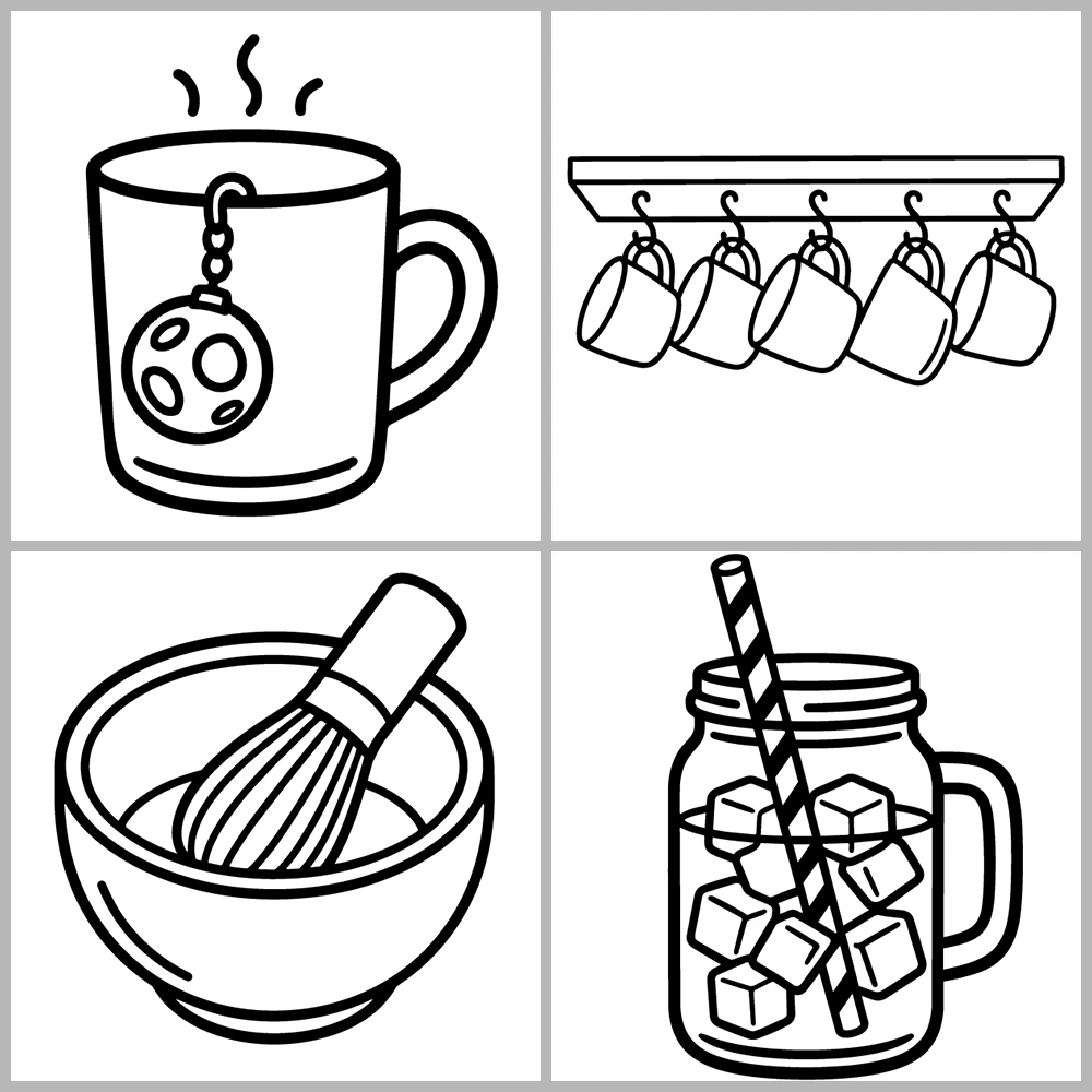 Cozy Coffee and Tea Coloring Book