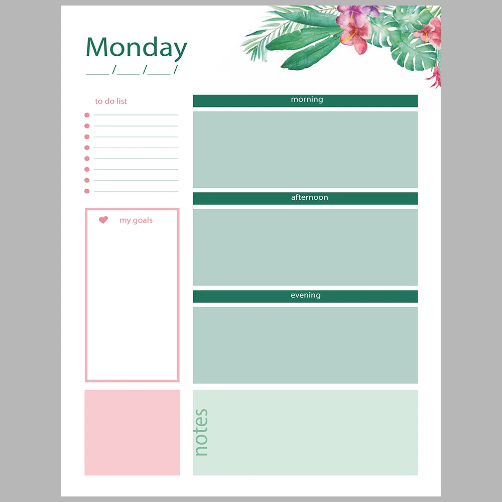 Tropical-Themed Daily and Monthly Planner – 2026