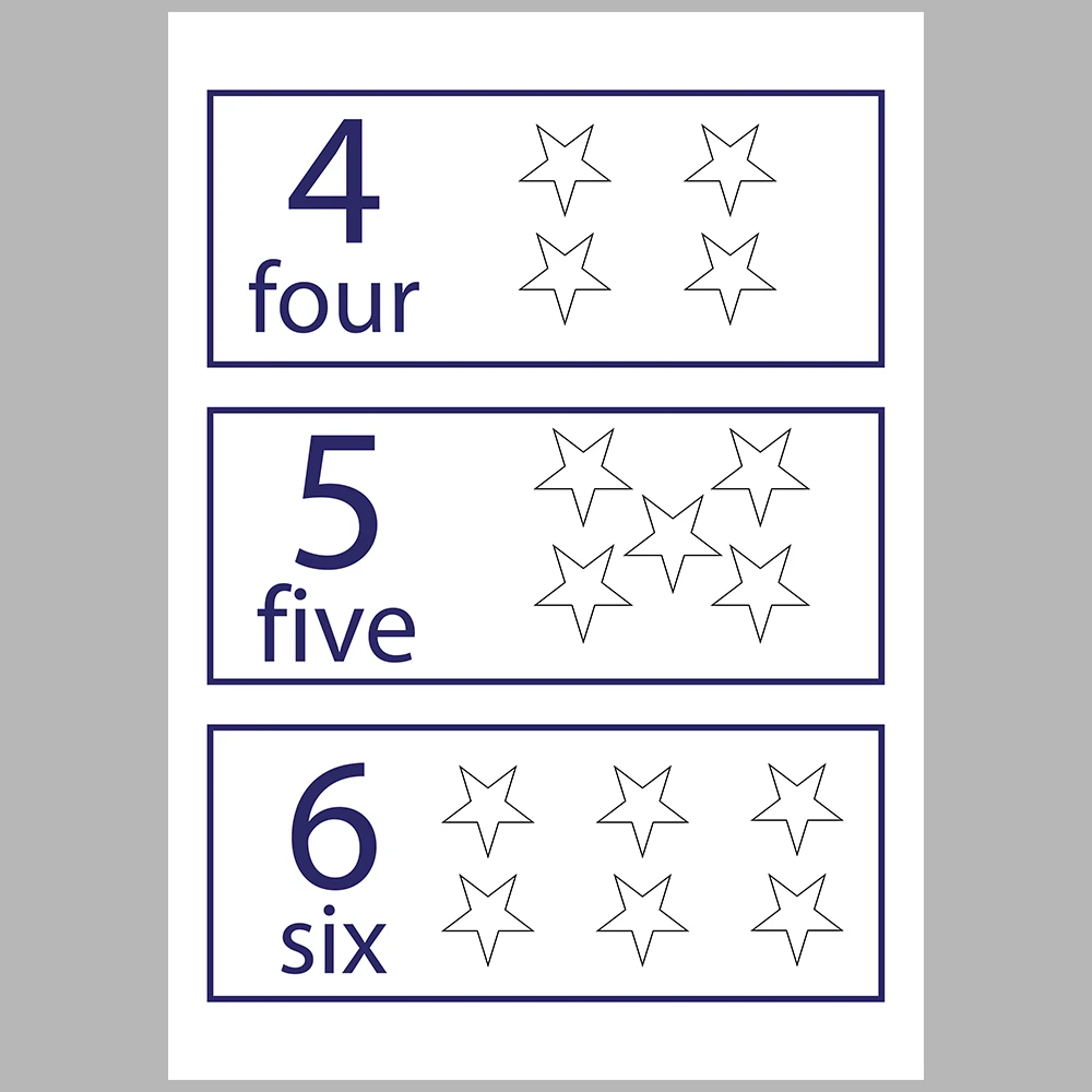 Star-Themed Number Matching Activity Book