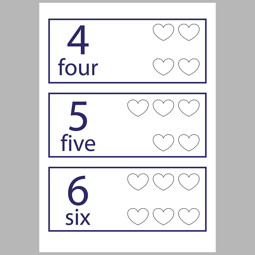 Heart-Themed Number Matching Activity Book
