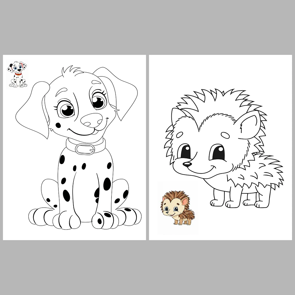 Cute Animal Coloring Pages / With Reference Image – Vol. 3