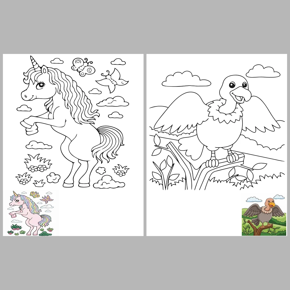Mixed coloring pages – With Reference Images.