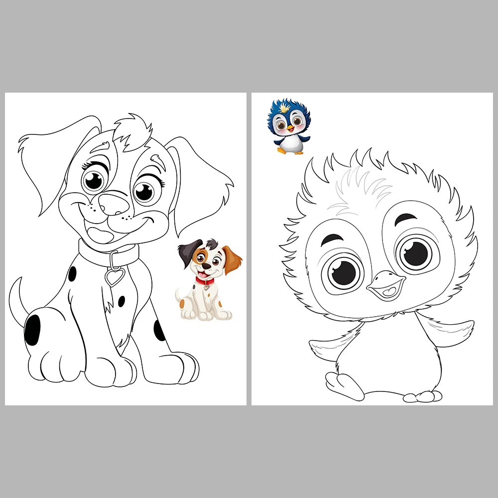 Cute Animal Coloring Pages / With Reference Image – Vol. 4