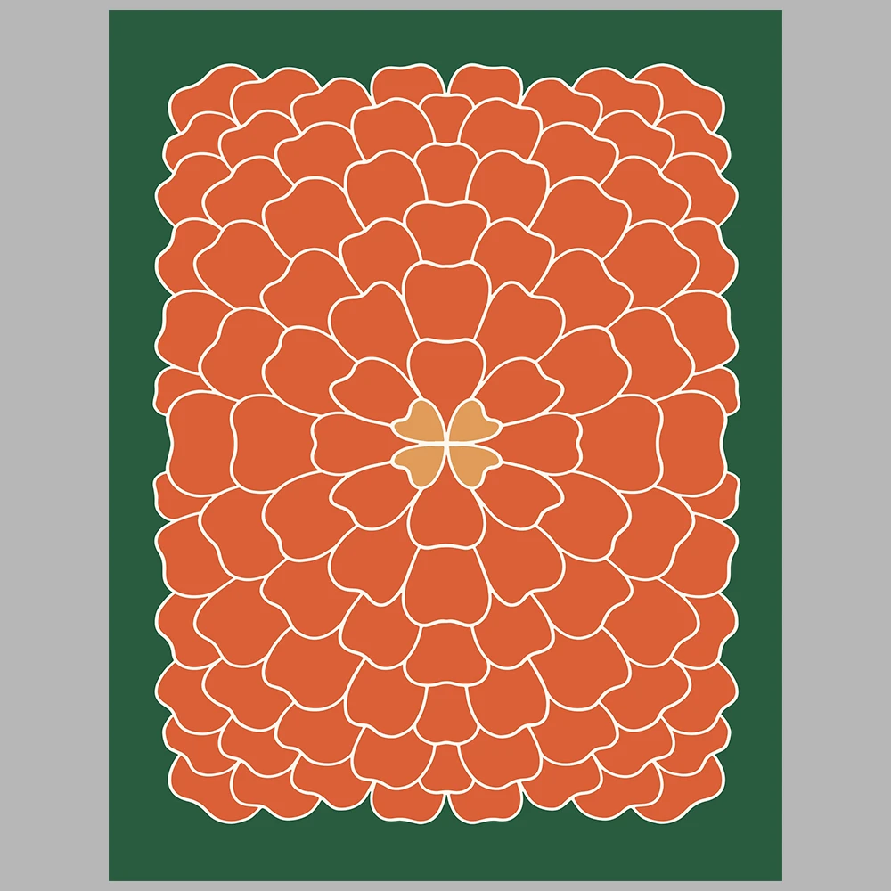 orange and green themed posters