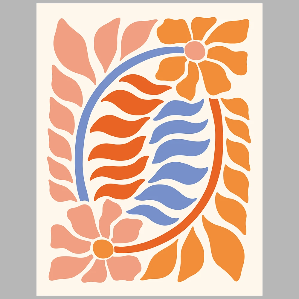 orange and blue themed posters