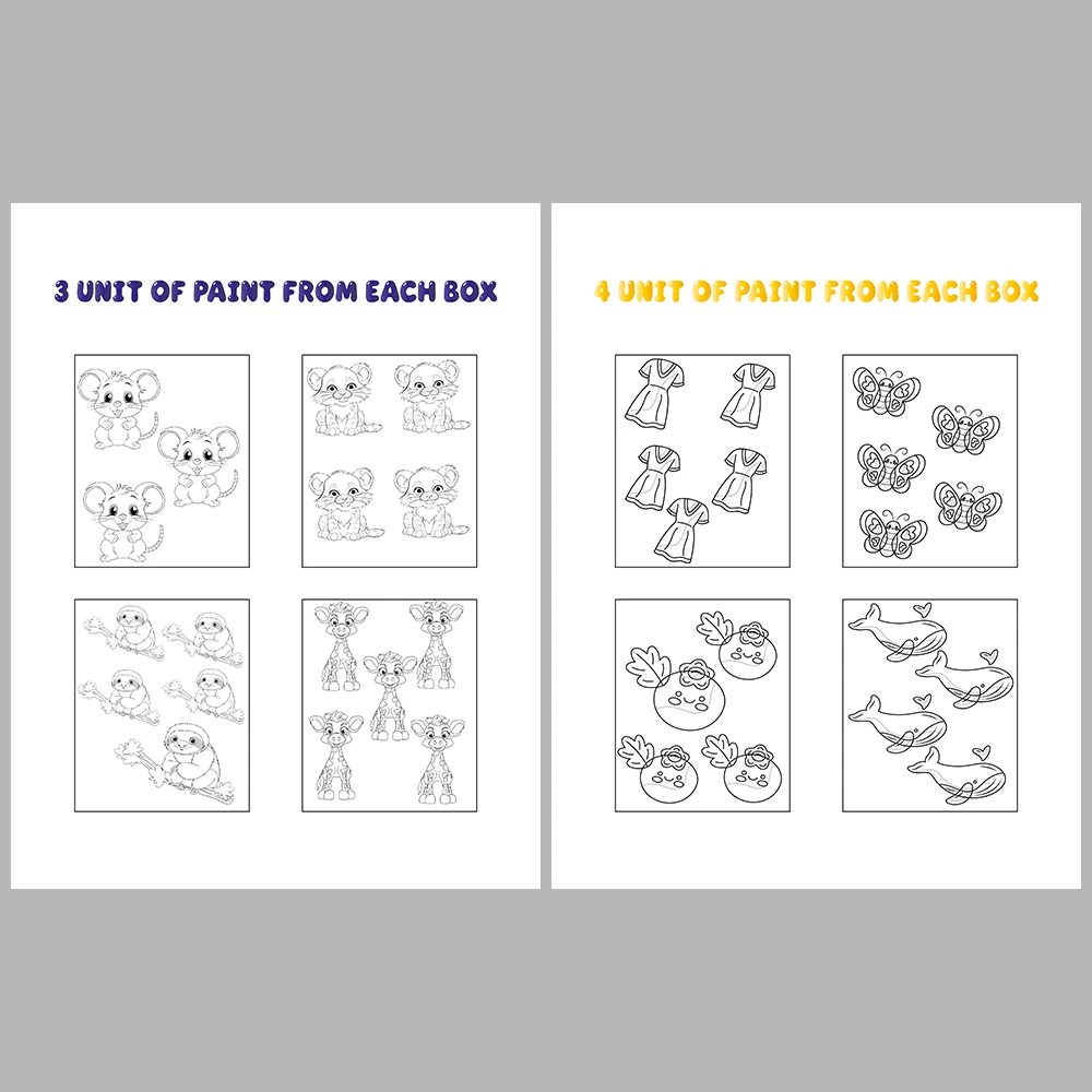 Number and Object Matching and Coloring Activity Book
