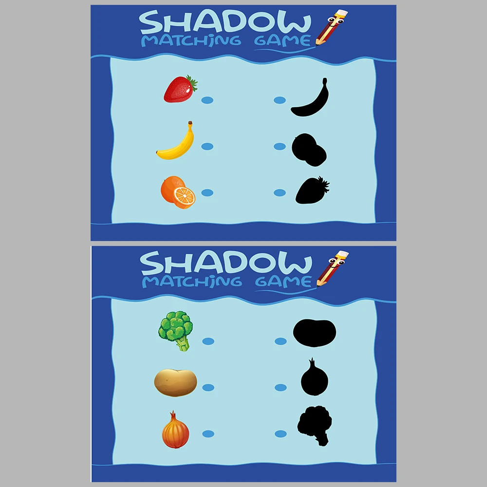 Fruit-Themed Shadow Matching Game Book
