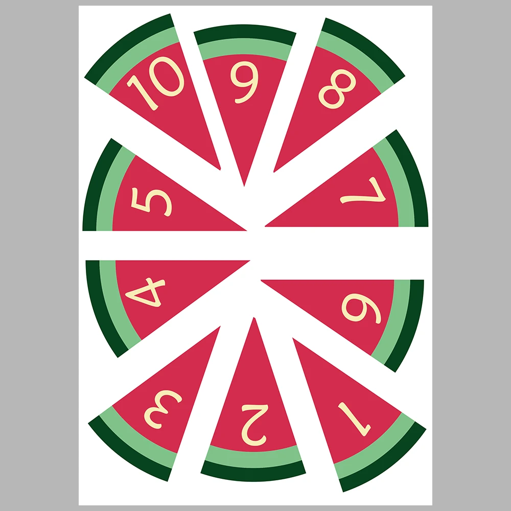 Watermelon-Themed Number Matching Activity Book