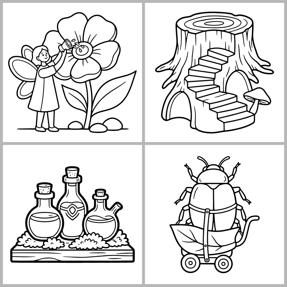 Cozy Fairy and Magical Coloring Book