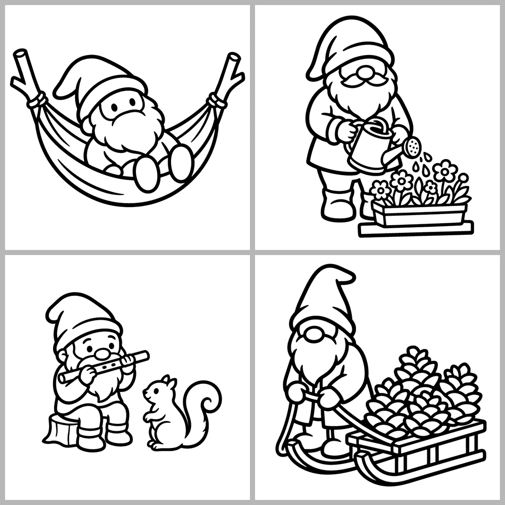 Cozy Gnomes – Little Folk Coloring Book