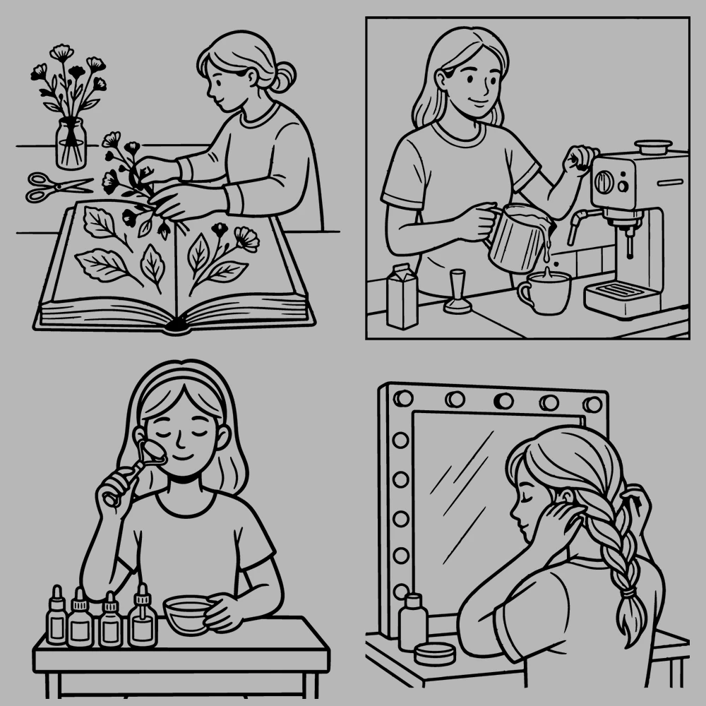 Cozy Girl and Self Care Coloring Book