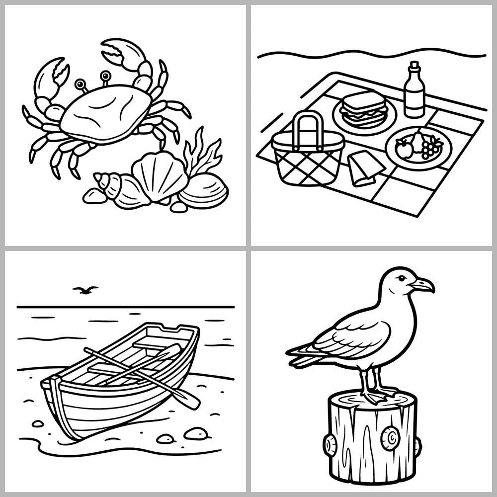 Cozy Ocean – Beach Coloring Book