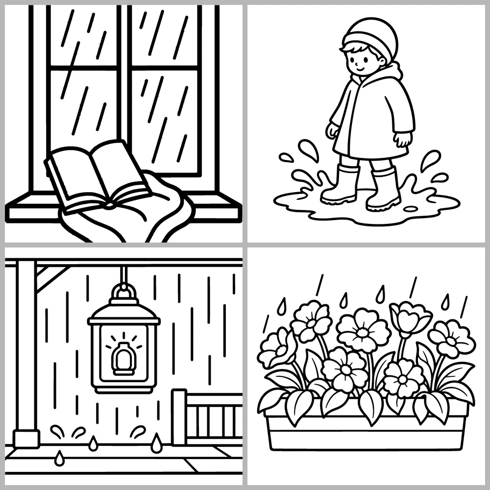 Rainy Days Coloring Book