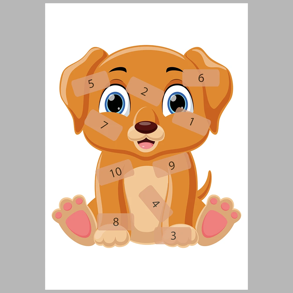 Dog-Themed Number Matching Activity Book