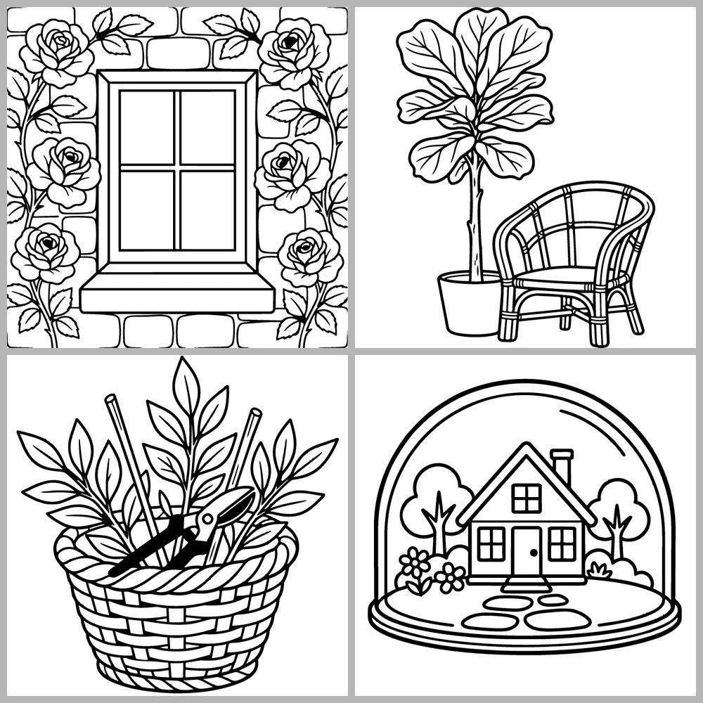 Cozy Plants – Garden Coloring Book