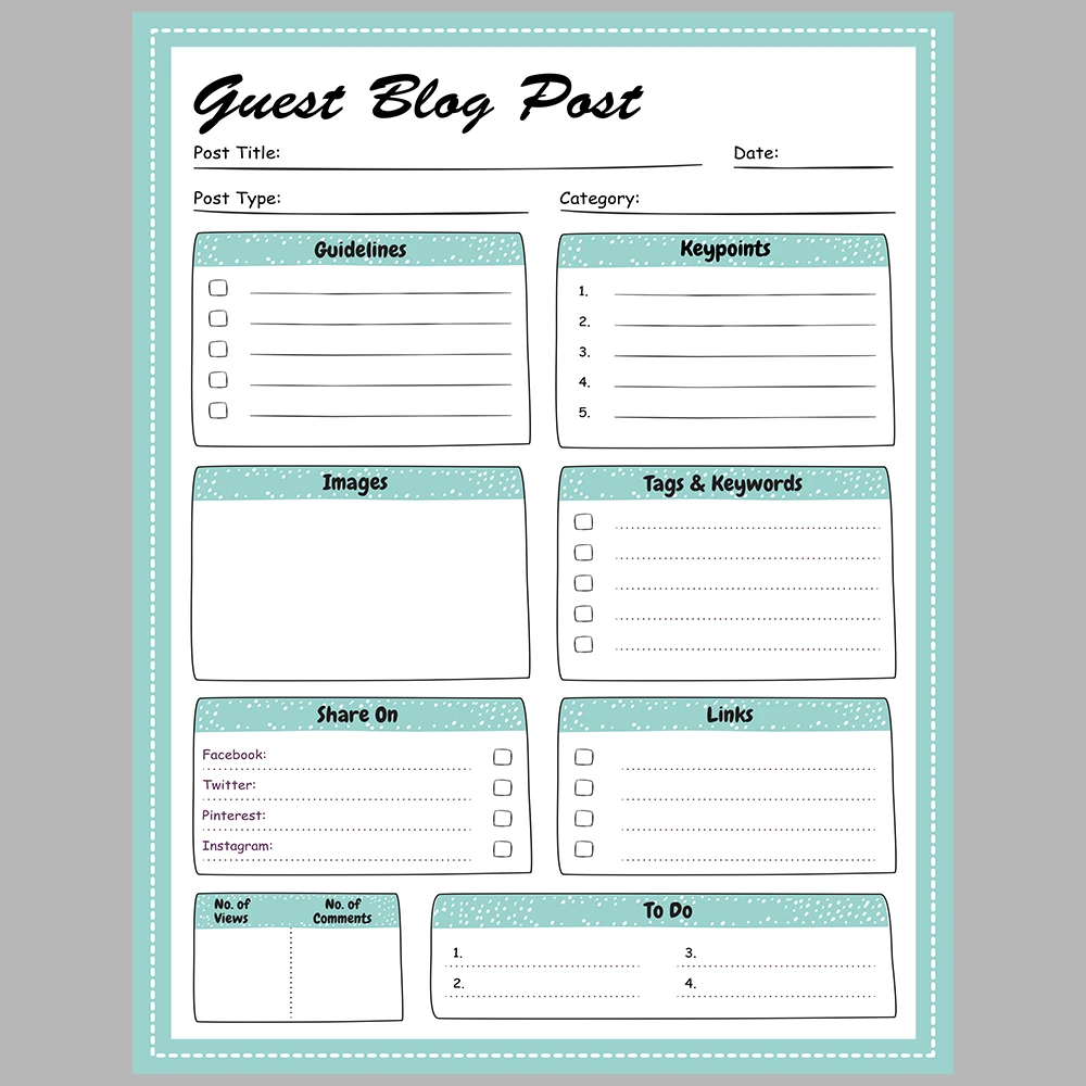 Blog Planner – Green Striped Theme