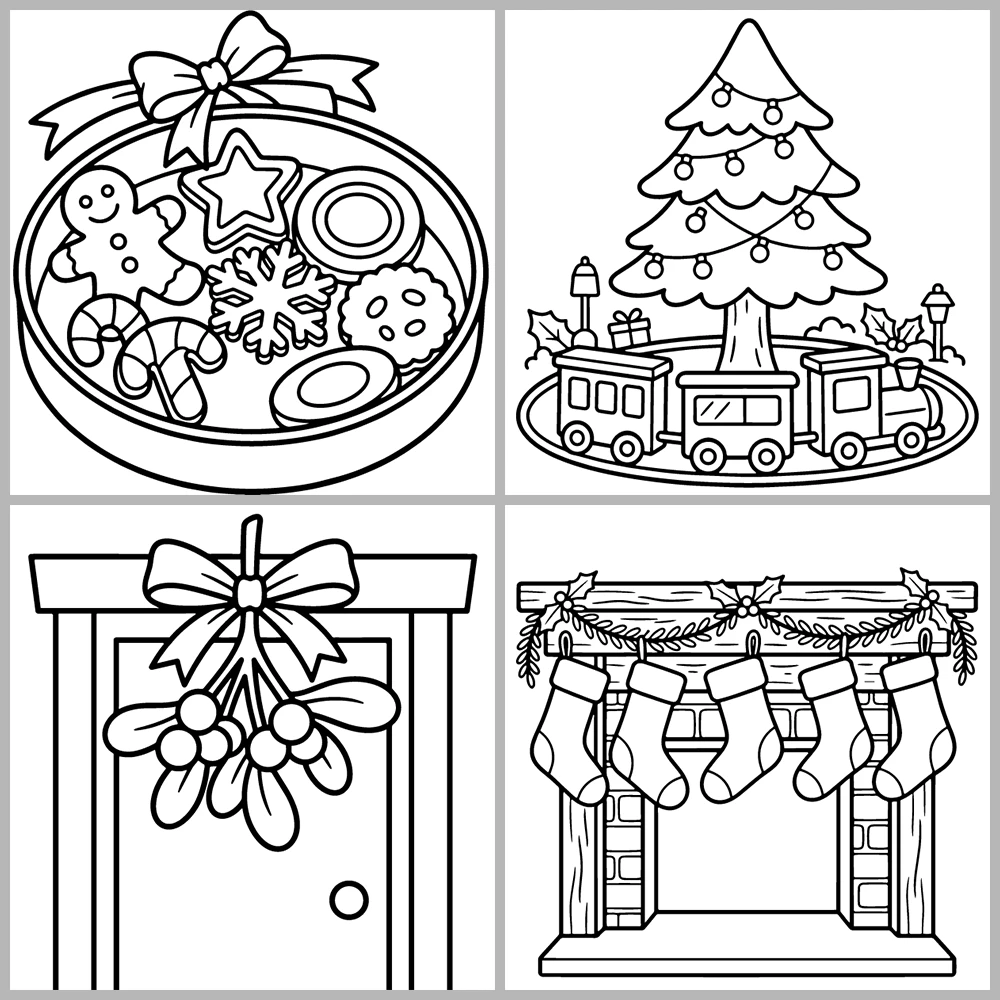 Cozy Christmas and Holidays Coloring Book