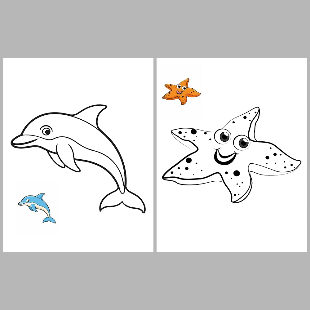 Ocean Animal Coloring Pages – With Reference Images