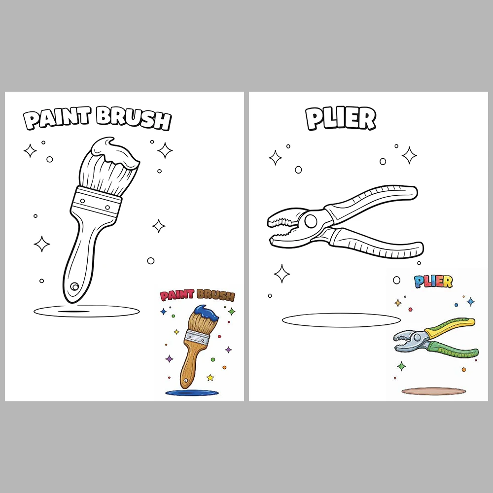 Carpenter Tools Coloring Pages / With Reference Image