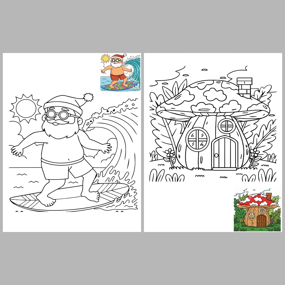 Mixed coloring pages – With Reference Images