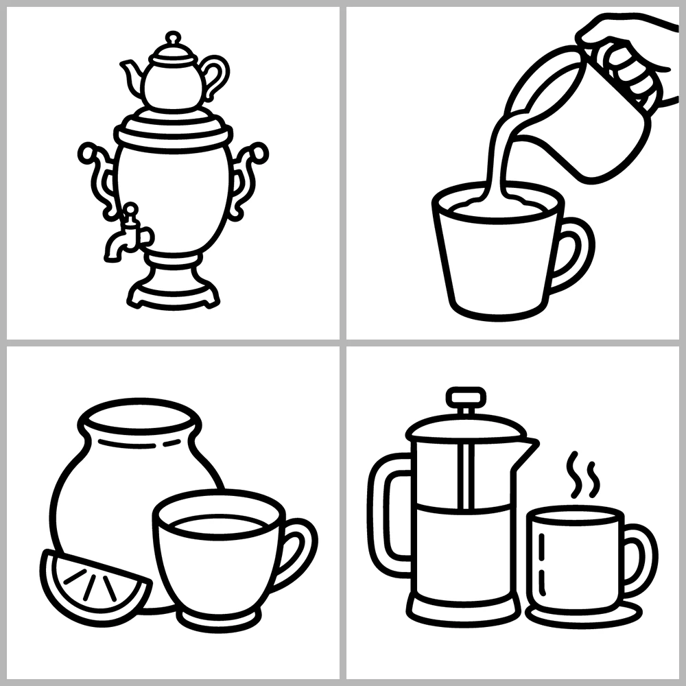 Cozy Coffee and Tea Coloring Book