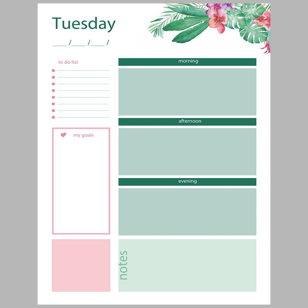 Tropical-Themed Daily and Monthly Planner – 2026