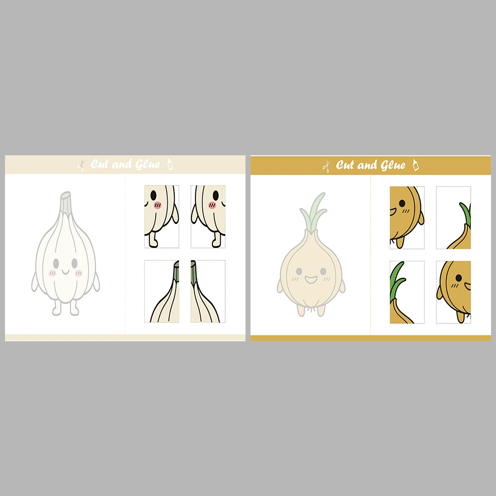 Cut and Paste Vegetables Activity Book