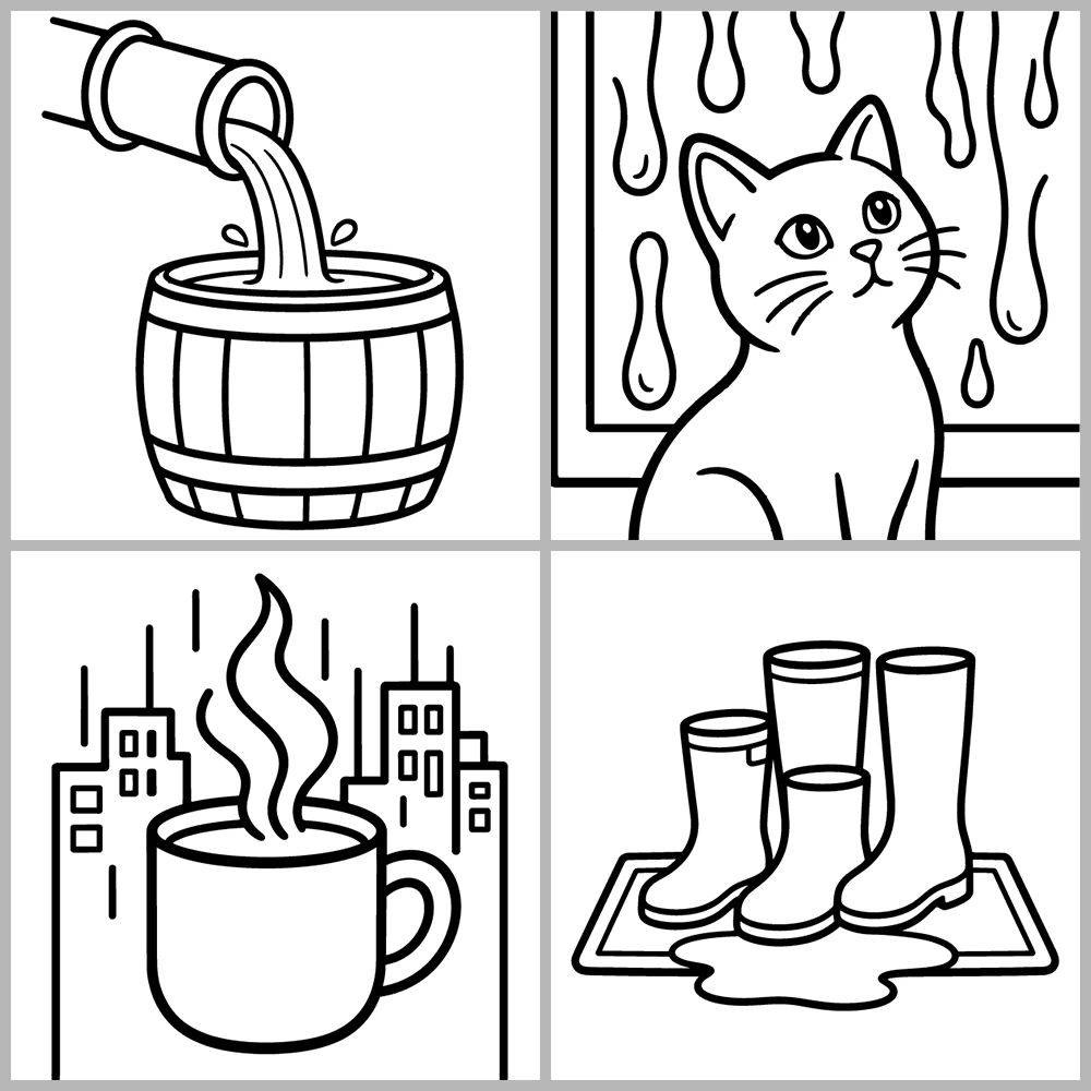 Cozy Rainy Days Coloring Book