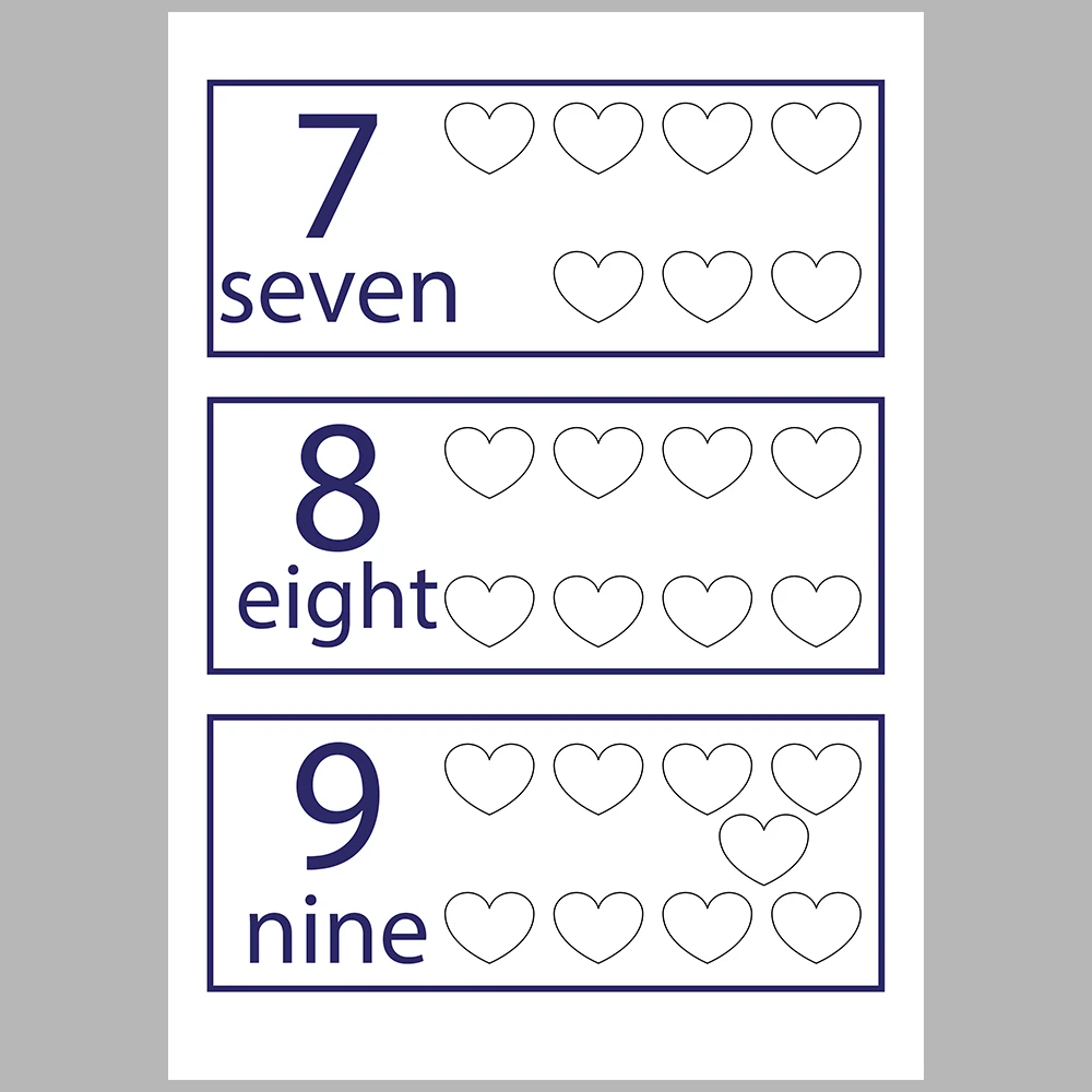 Heart-Themed Number Matching Activity Book