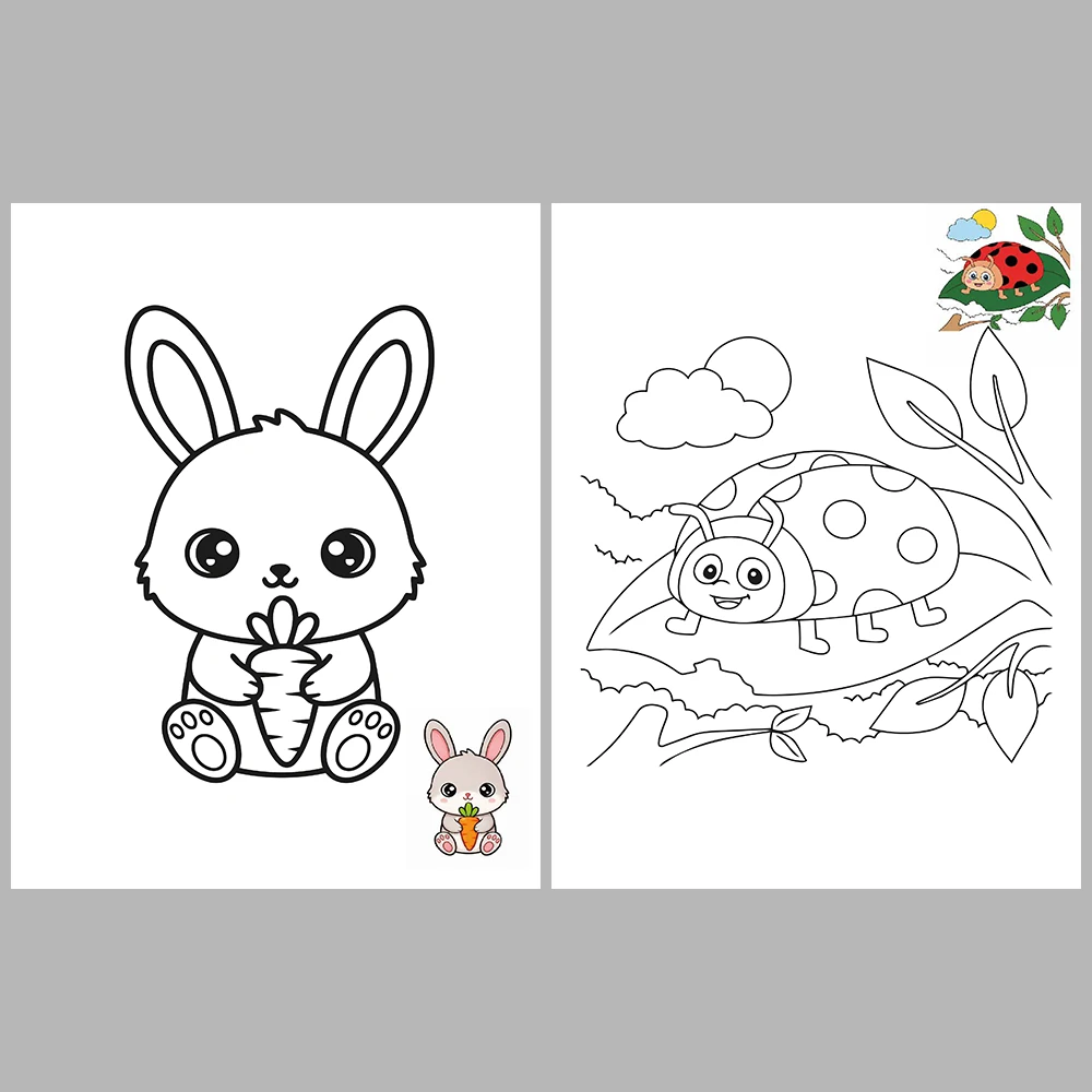 Cute Animal Coloring Pages / With Reference Image – Vol. 3