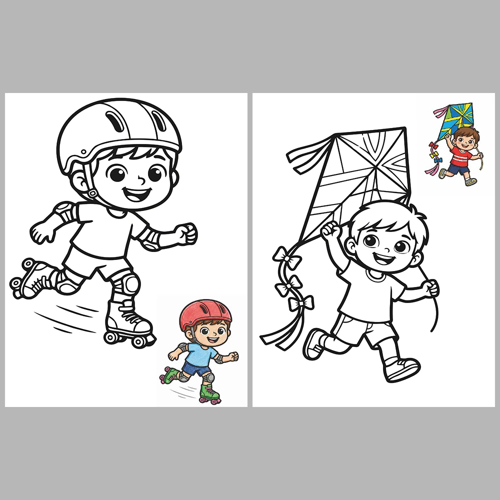 Mixed coloring pages – With Reference Images.