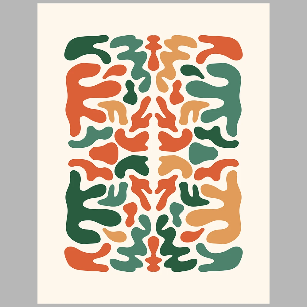 orange and green themed posters
