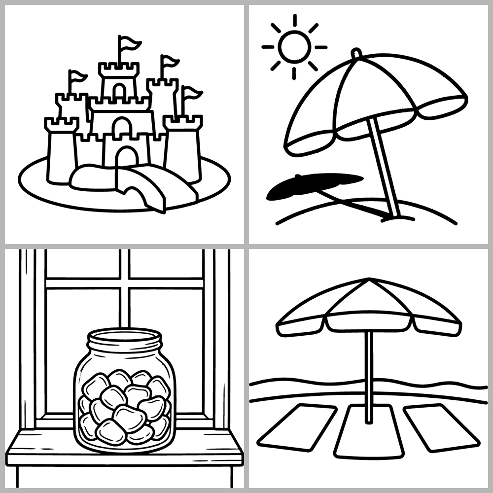Cozy Ocean and Beach Coloring Book