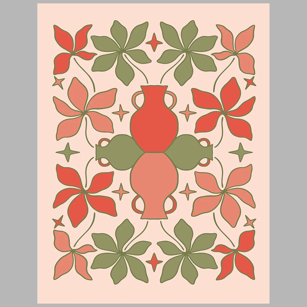 green and red themed posters