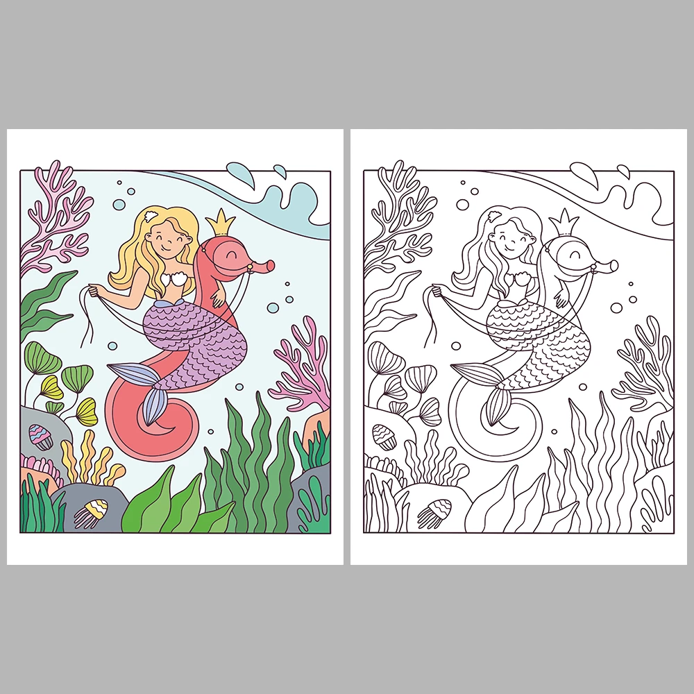 Mermaid Coloring Pages – With Reference Images