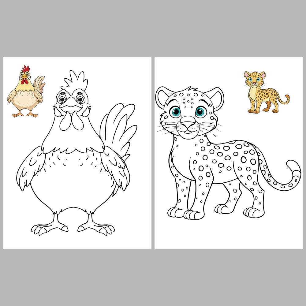 Animal Coloring Pages / with Reference Image