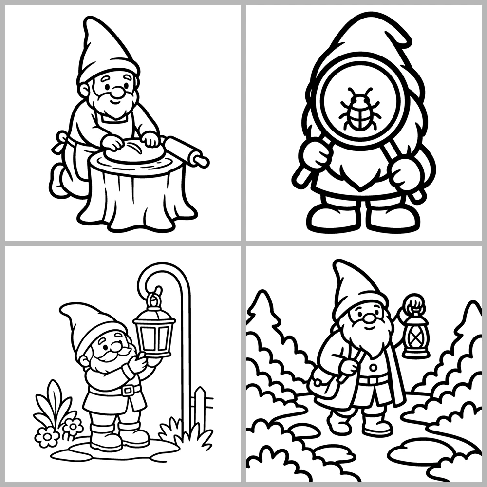 Cozy Gnomes – Little Folk Coloring Book
