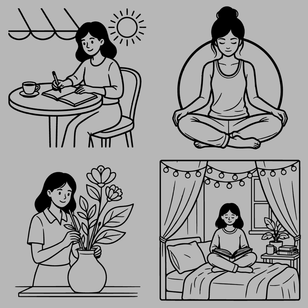 Cozy Girl and Self Care Coloring Book