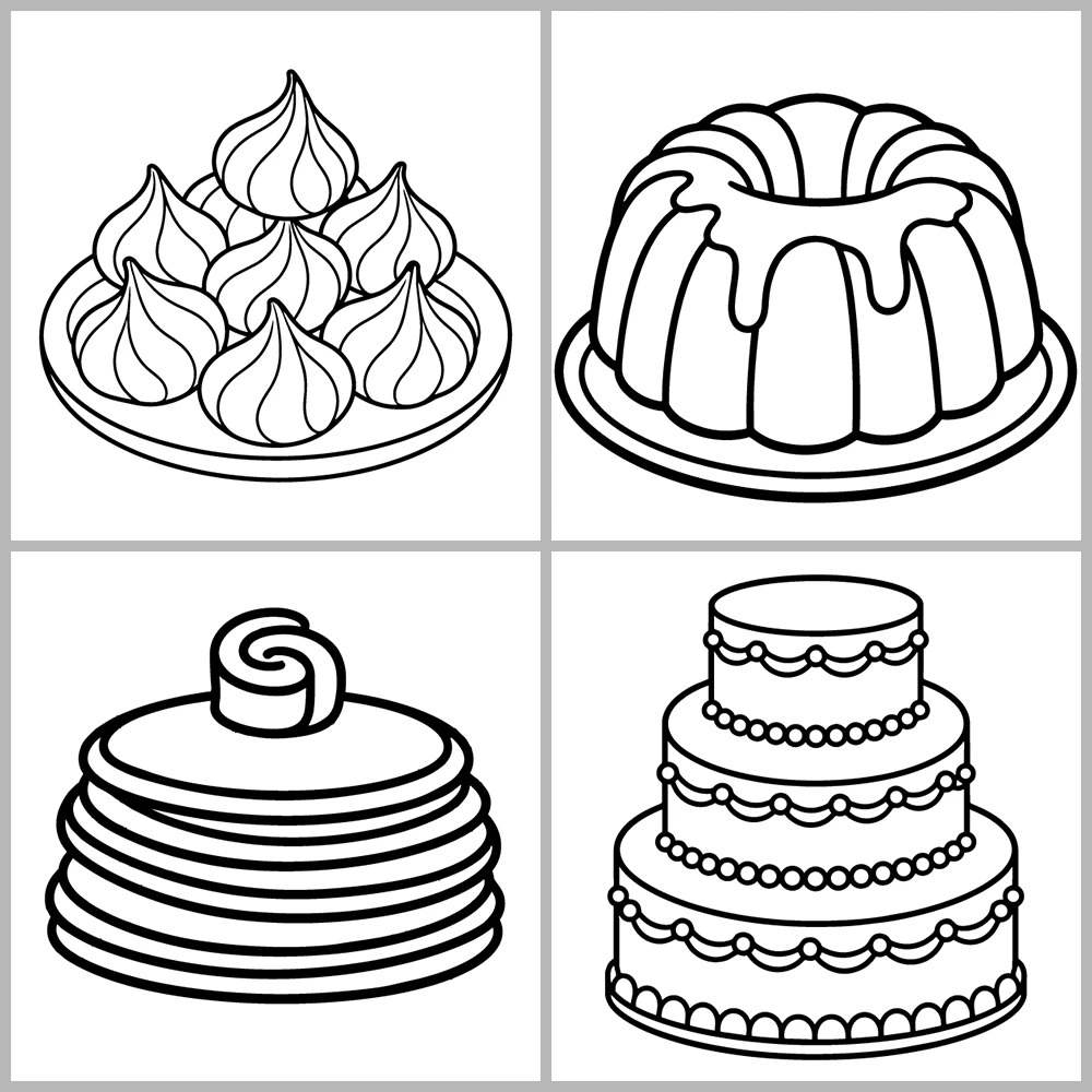 Cozy Desserts – Bakery Coloring Book