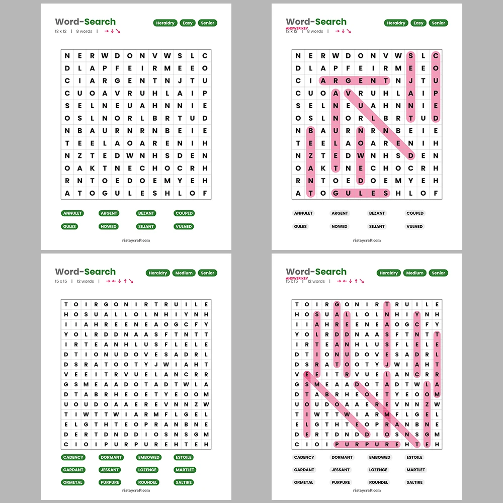 Word Search -Witchcraft & Occult – Grammar & Parts of Speech – Themes