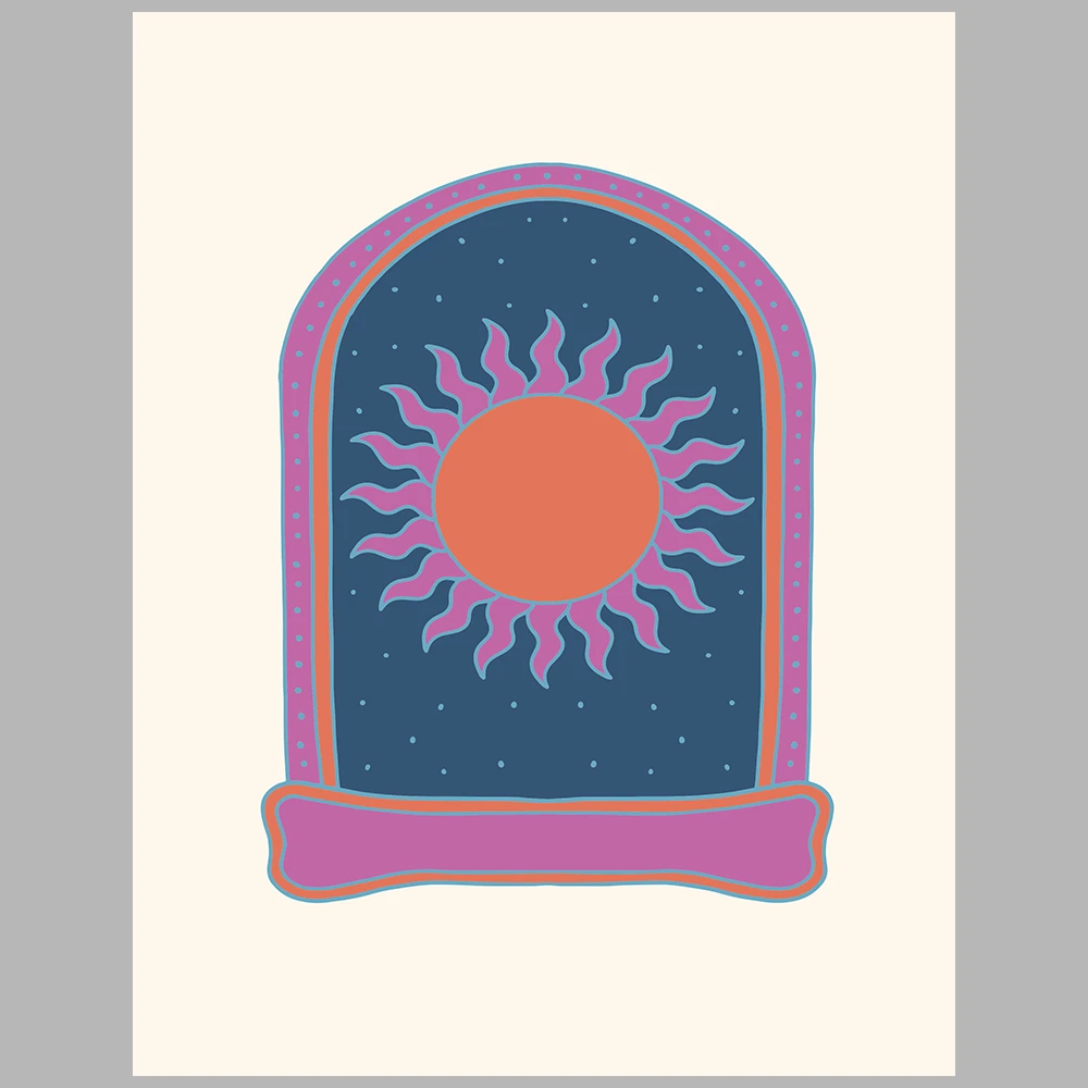 blue and purple themed poster