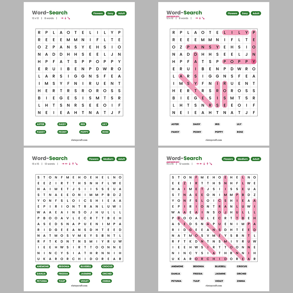 Word Search – Accounting & Bookkeeping – Ice Cream Flavors – Themes