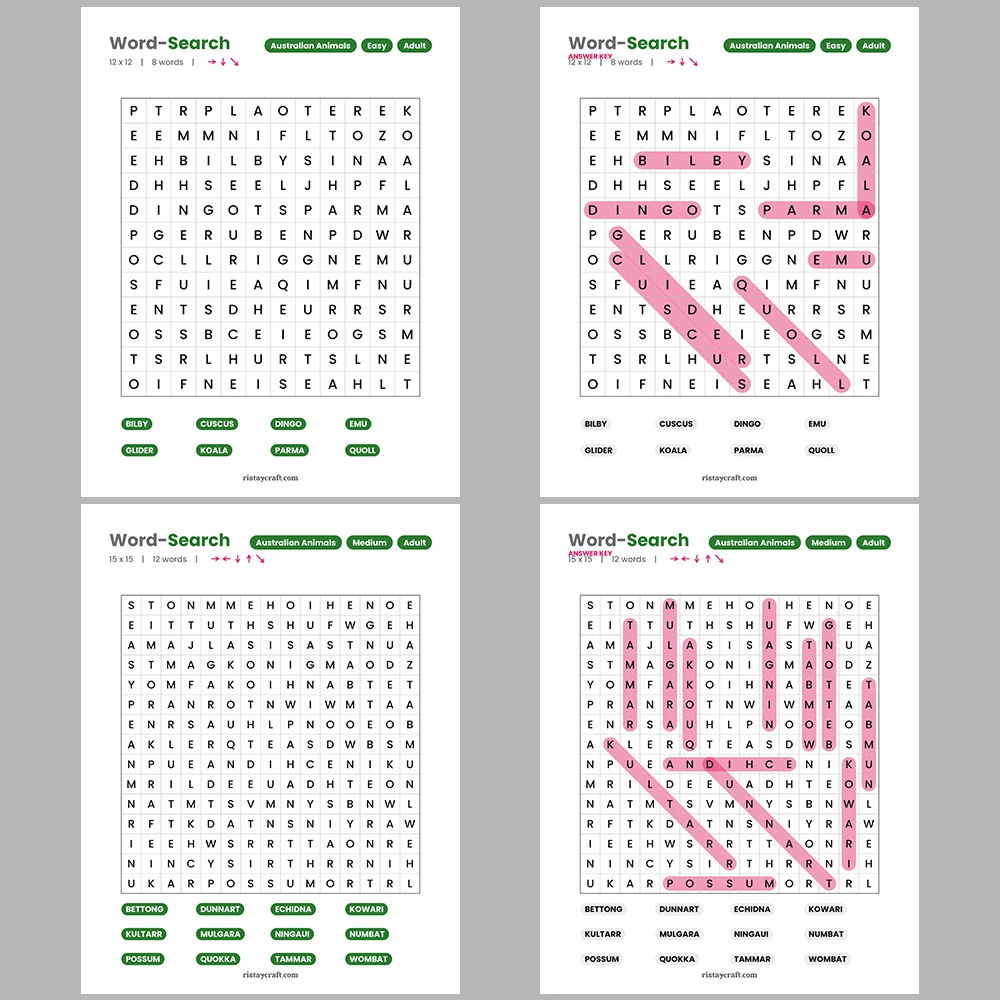 Word Search – Anime & Manga – Mythical Creatures – Themes
