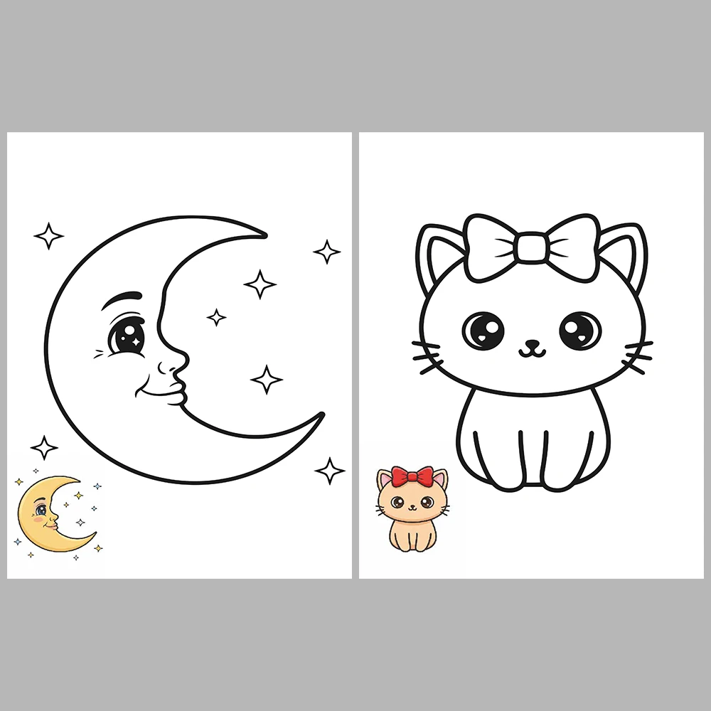 Mixed Coloring Pages for Kids – With Reference Images