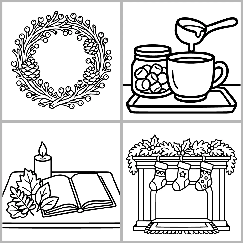 Cozy Seasons Coloring Book