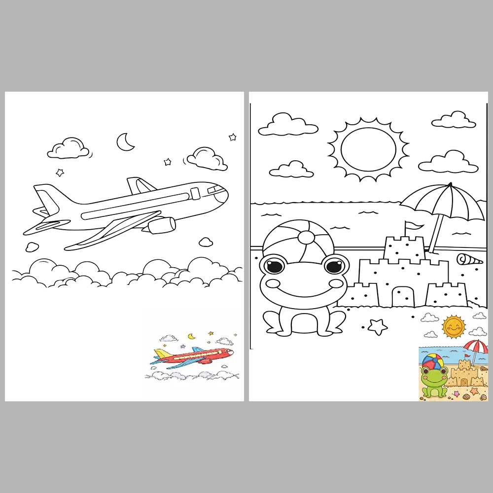 Mixed coloring pages for children aged 3/5 – With reference images (Vol. 3)