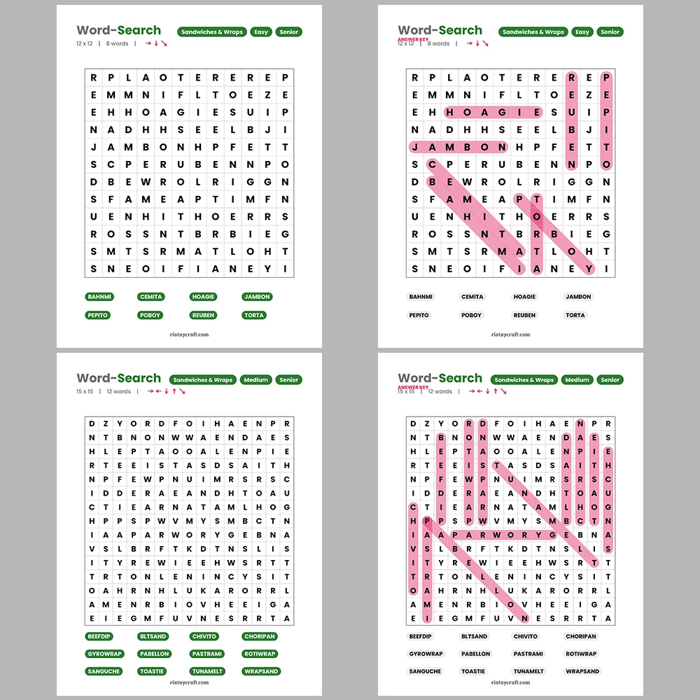 Word Search – Ecosystems & Biomes – Cosmetic & Beauty Brands -Themes